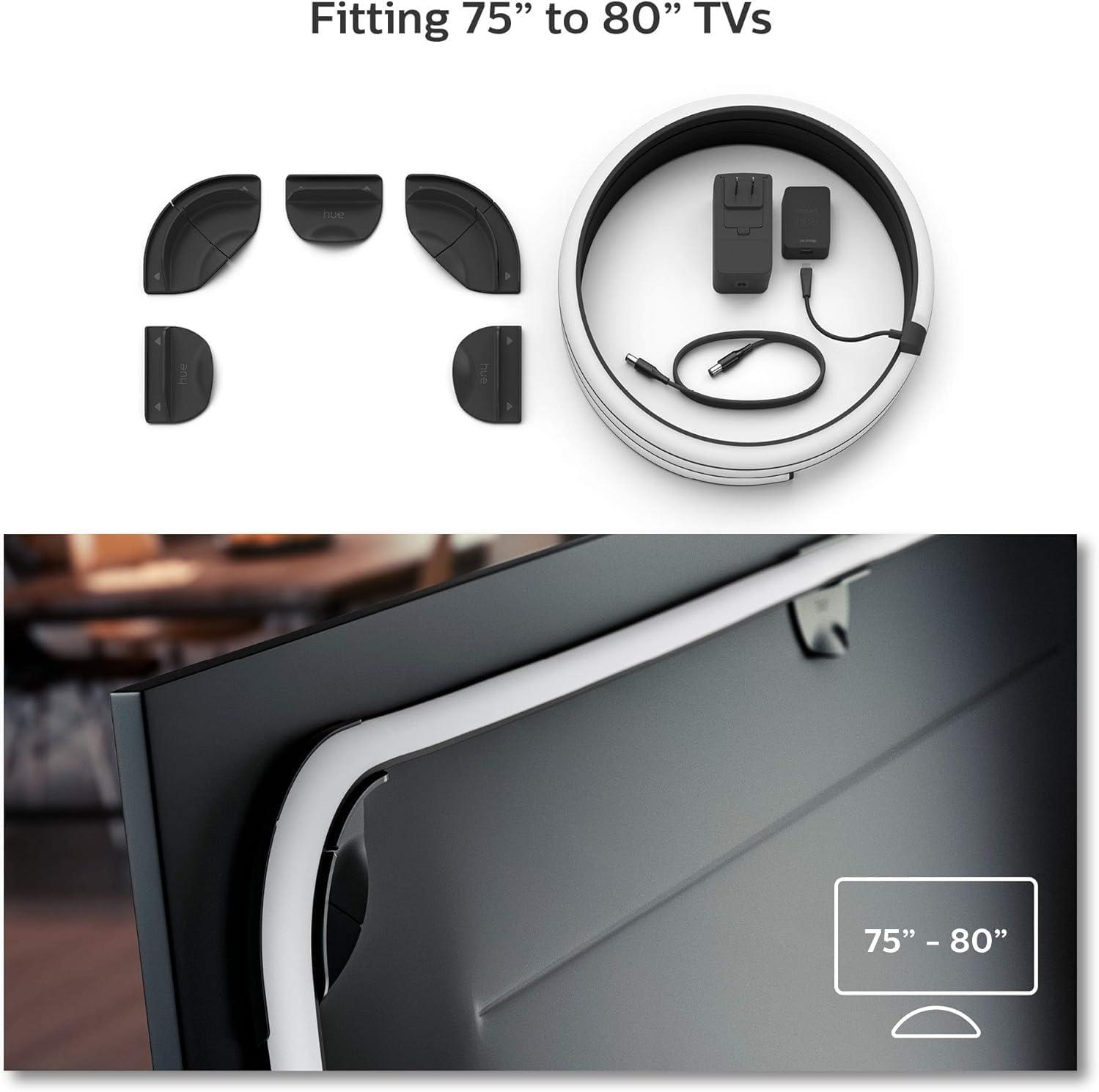 imagePhilips Hue 75 Smart Light Strip White and Color Ambiance LED ColorChanging TV Backlight Sync with Television Music Gaming Requires Bridge and Sync Box75Inch