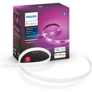 Philips Hue Bluetooth Smart Lightstrip Plus 2m/6ft Base Kit with Plug, (Voice Compatible with Amazon Alexa, Apple Homekit and Google Home), White(Base (6ft))