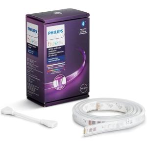 Philips Hue Bluetooth Smart Lightstrip Plus 2m/6ft Base Kit with Plug, (Voice Compatible with Amazon Alexa, Apple Homekit and Google Home), White(Extension (3ft))