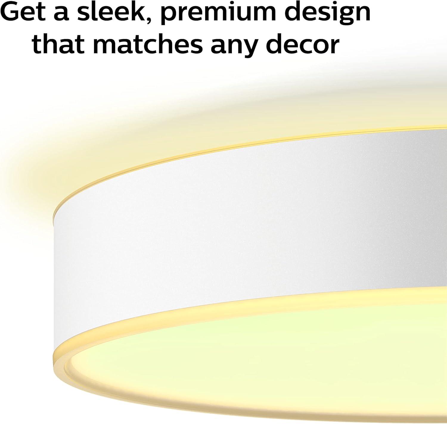 imagePhilips Hue Enrave Large Ceiling Lamp Black White Ambiance WarmtoCool White Smart LED Light 1 Pack Control with Hue App Compatible with Alexa Google Assistant and Apple HomekitWhite