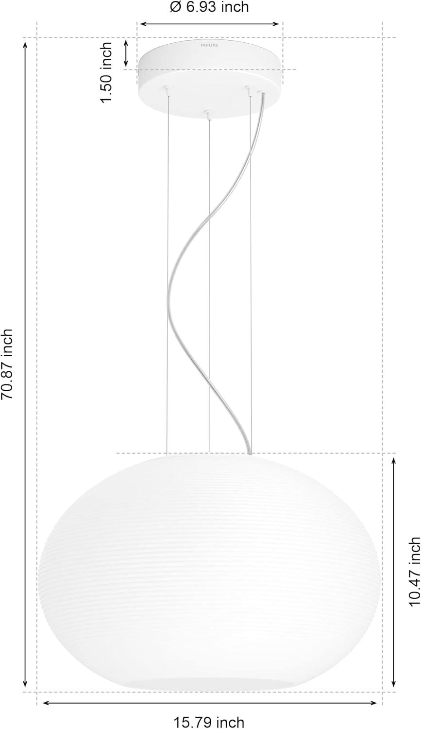 imagePhilips Hue Flourish Ceiling Pendant Light White White and Color Ambiance ColorChanging Smart LED Light 1 Pack Control with Hue App Compatible with Alexa Google Assistant and Apple Homekit