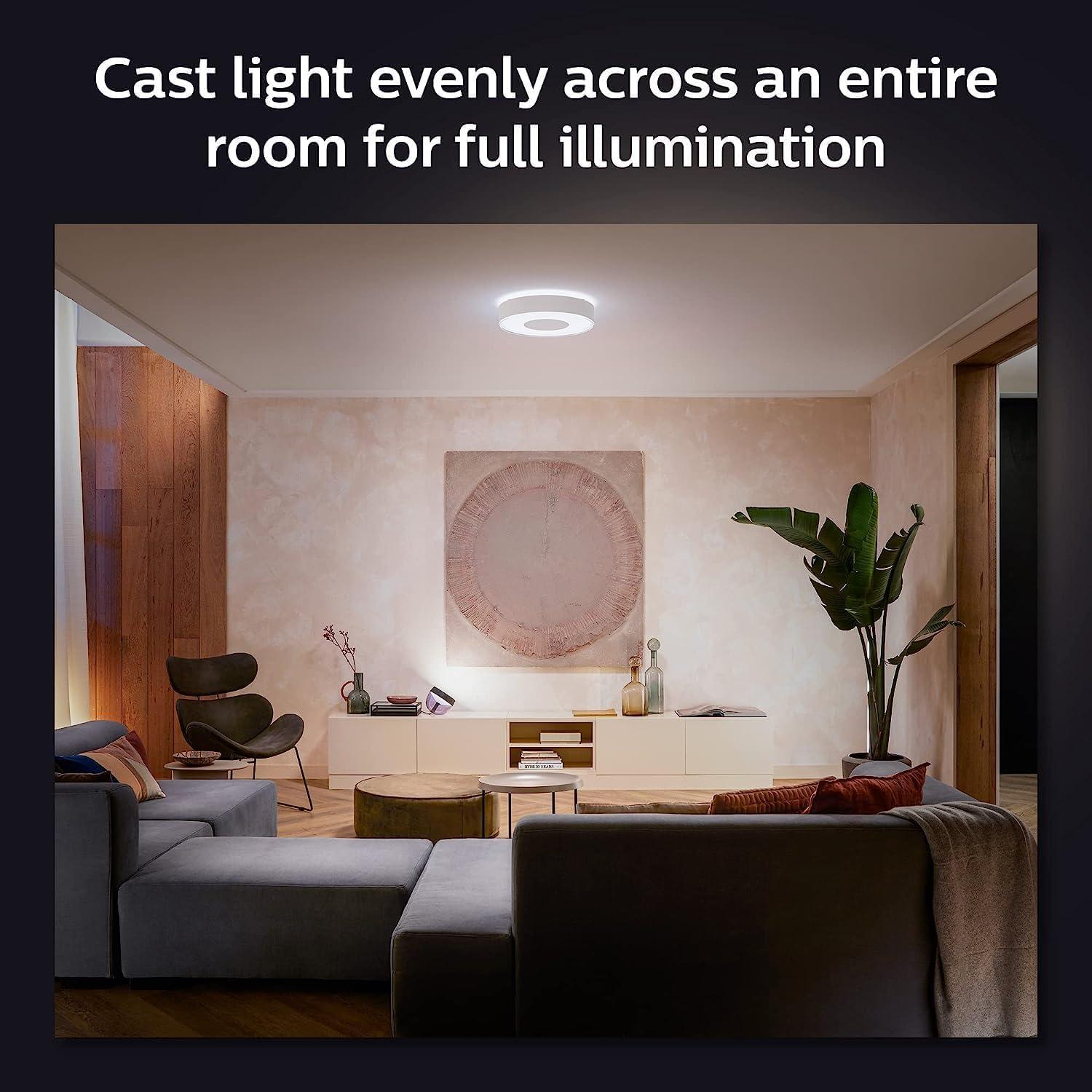 imagePhilips Hue Infuse Medium Ceiling Lamp Black White and Color Ambiance ColorChanging Smart LED Light 1 Pack Control with Hue App Compatible with Alexa Google Assistant and Apple HomekitWhite