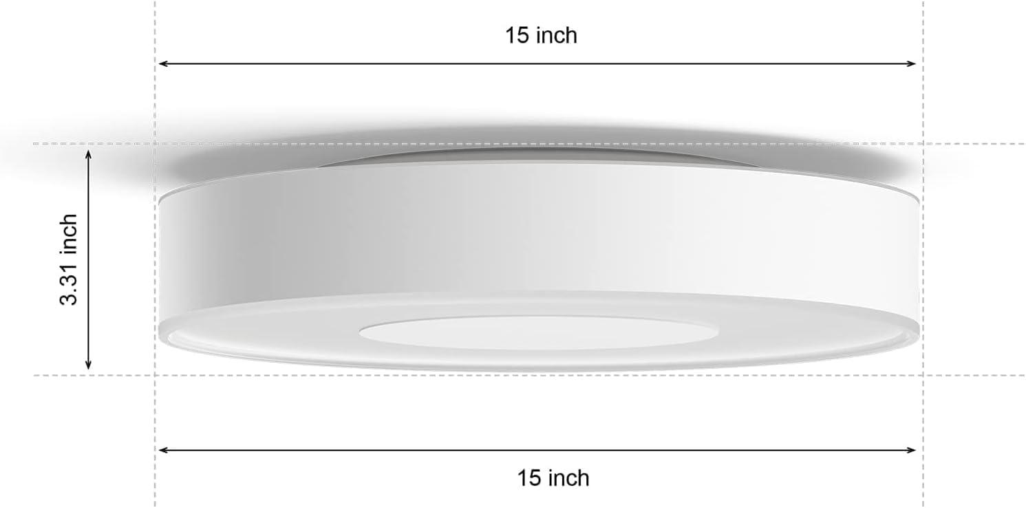 imagePhilips Hue Infuse Medium Ceiling Lamp Black White and Color Ambiance ColorChanging Smart LED Light 1 Pack Control with Hue App Compatible with Alexa Google Assistant and Apple HomekitWhite