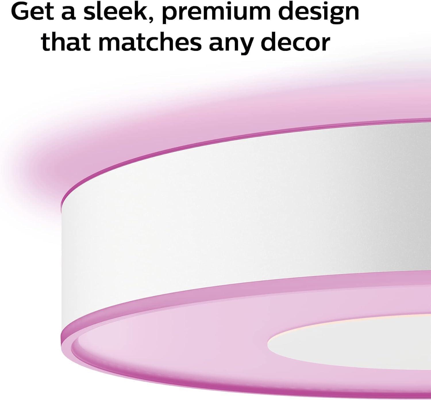 imagePhilips Hue Infuse Medium Ceiling Lamp Black White and Color Ambiance ColorChanging Smart LED Light 1 Pack Control with Hue App Compatible with Alexa Google Assistant and Apple HomekitWhite