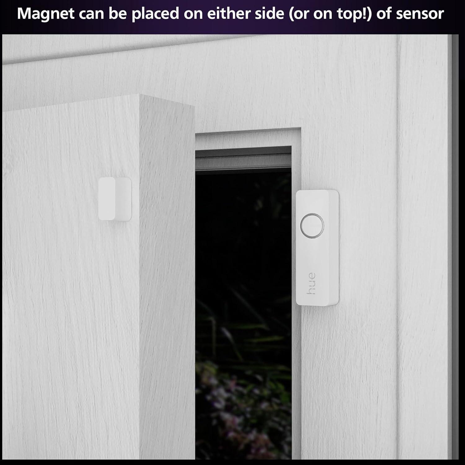 imagePhilips Hue Secure Starter Kit  3 Secure Contact Sensors White Indoor Motion Sensor Bridge 2 White amp Color Ambiance Smart Bulbs Easy to Install Works with Hue App2 Bulbs  Bridge  Security Camera  Sensors