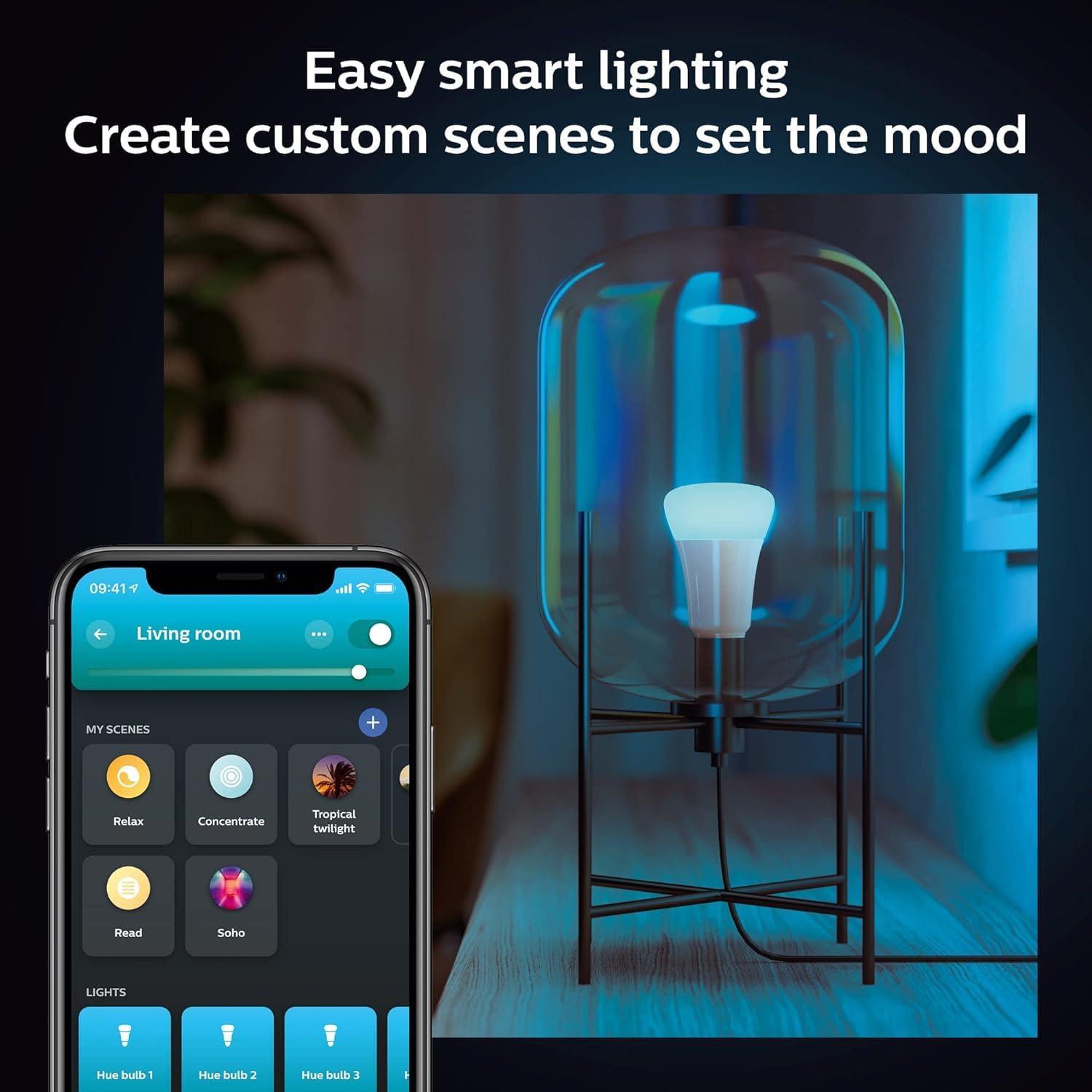 imagePhilips Hue Secure Starter Kit  3 Secure Contact Sensors White Indoor Motion Sensor Bridge 2 White amp Color Ambiance Smart Bulbs Easy to Install Works with Hue App2 Bulbs  Bridge  Dimmer