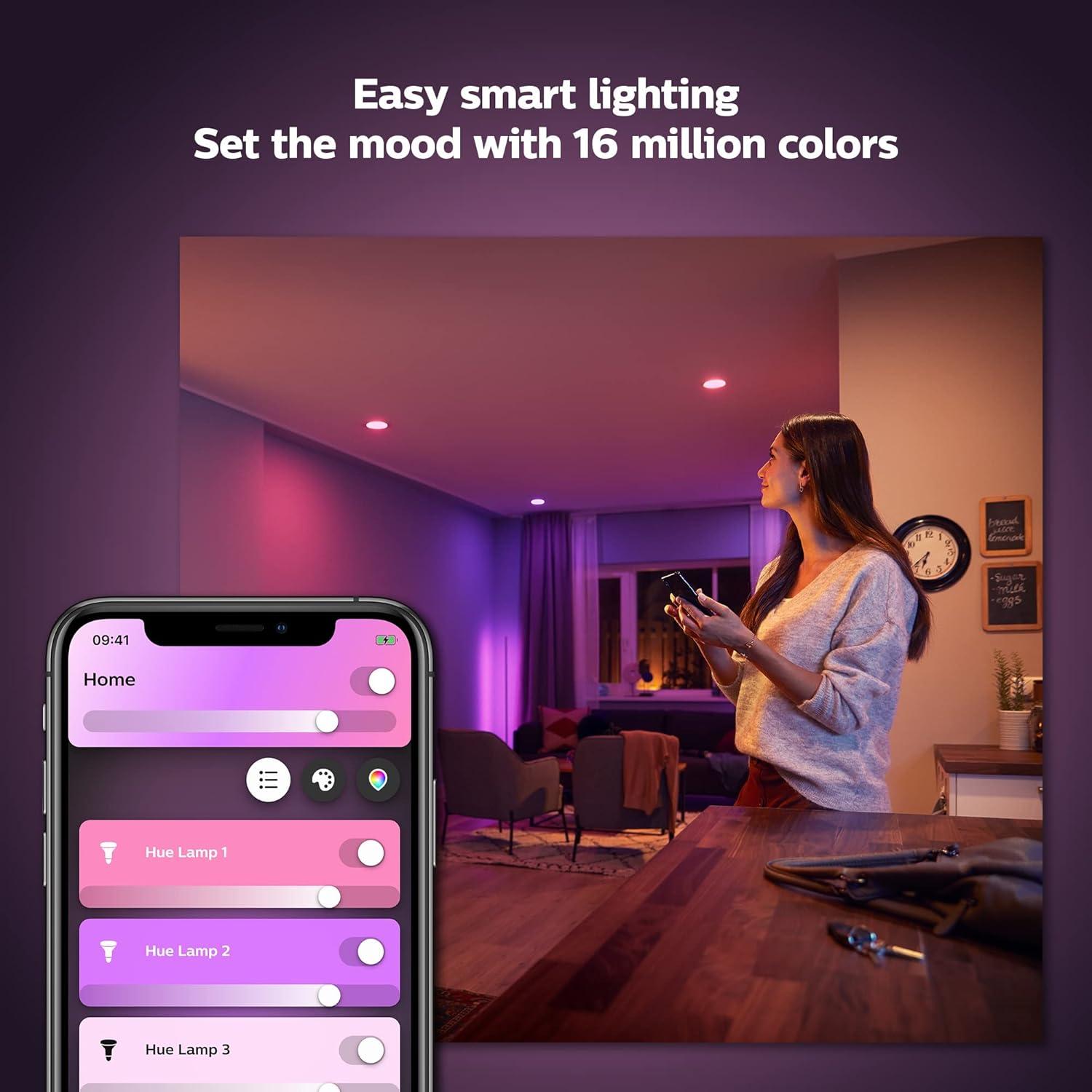imagePhilips Hue Secure Starter Kit  3 Secure Contact Sensors White Indoor Motion Sensor Bridge 2 White amp Color Ambiance Smart Bulbs Easy to Install Works with Hue App3 Bulbs  Bridge