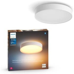 Philips Hue Enrave Large Ceiling Lamp, Black – White Ambiance Warm-to-Cool White Smart LED Light – 1 Pack – Control with Hue App – Compatible with Alexa, Google Assistant, and Apple Homekit(White)