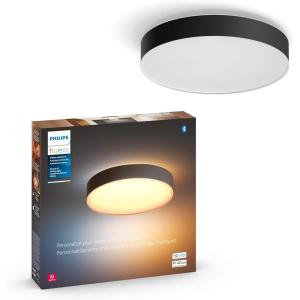 Philips Hue Enrave Large Ceiling Lamp, Black – White Ambiance Warm-to-Cool White Smart LED Light – 1 Pack – Control with Hue App – Compatible with Alexa, Google Assistant, and Apple Homekit(Black)