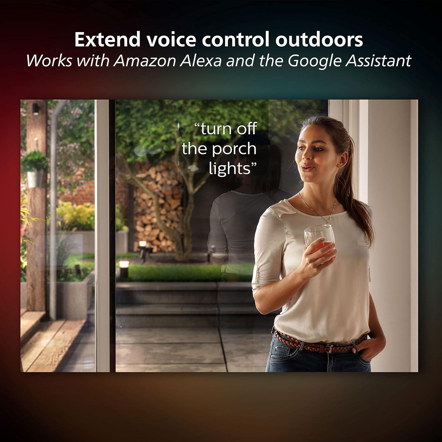 imagePhilips Hue Econic Down Outdoor Smart Wall Light Black E26 White and Color Ambiance LED ColorChanging Bulb 1 Pack Requires Hue Bridge Control with Hue App and Voice WeatherproofEconic Up