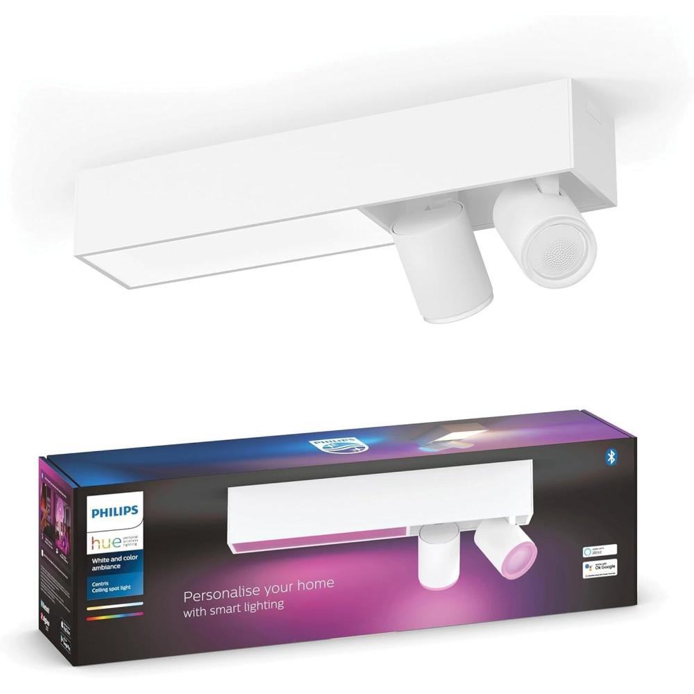 imagePhilips Hue Centris Smart LED Ceiling Spotlight Fixture White  White and Color Ambiance ColorChanging Light  2 Lights  Control with App  Works with Alexa Google Assistant and Apple Homekit2 Spotlights
