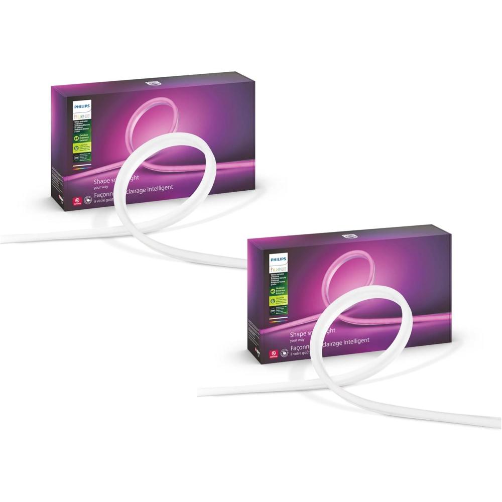 imagePhilips Hue Outdoor 7Foot Smart LED Light Strip  White and Color Ambiance  1 Pack  Requires Hue Bridge  Weatherproof  Control with Hue App  Works with Alexa Google Assistant and Apple HomeKit16Foot 2 Pack