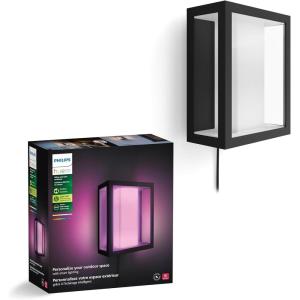 Philips Hue Impress Outdoor Smart Wall Light, Black – 16W, White and Color Ambiance LED Light – 1 Pack – Requires Hue Bridge and Outdoor Power Supply – Control with Hue App and Voice – Weatherproof(Wall Light- Wide)