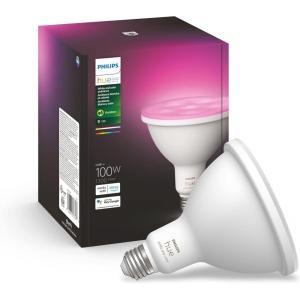 Philips Hue Smart 100W PAR38 LED Bulb – White and Color Ambiance Color-Changing Light – 1 Pack – 1300LM – E26 – Outdoor – Control with Hue App – Works with Alexa, Google Assistant and Apple Homekit(White and Color Ambiance)
