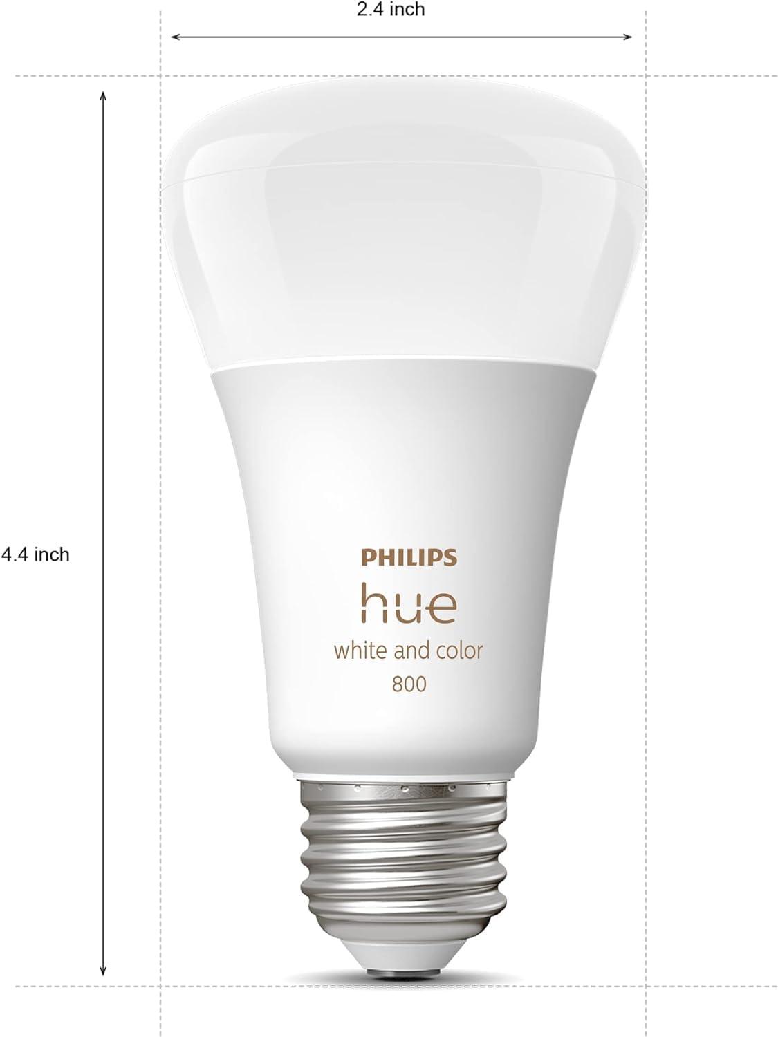 imagePhilips Hue A19 LED Smart Light Bulb White and Color Ambiance 60W Indoor Light Bulb Control with Hue App Works with Alexa Google Assistant and Apple Homekit 3 PackOriginal
