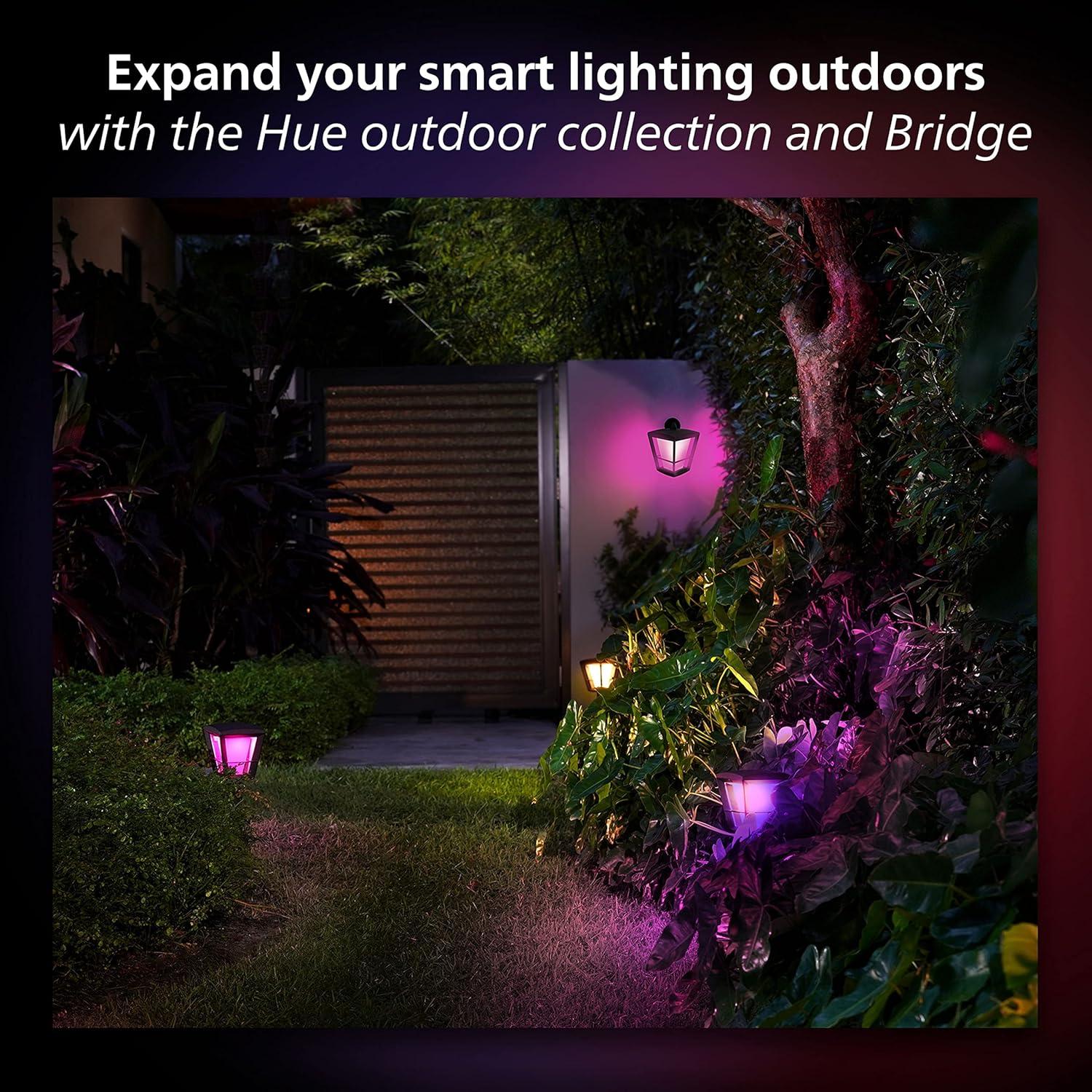 imagePhilips Hue Impress Outdoor Wall Light Hardwired 61 x 94 in White amp Color Light Voice Control Bridge RequiredResonate