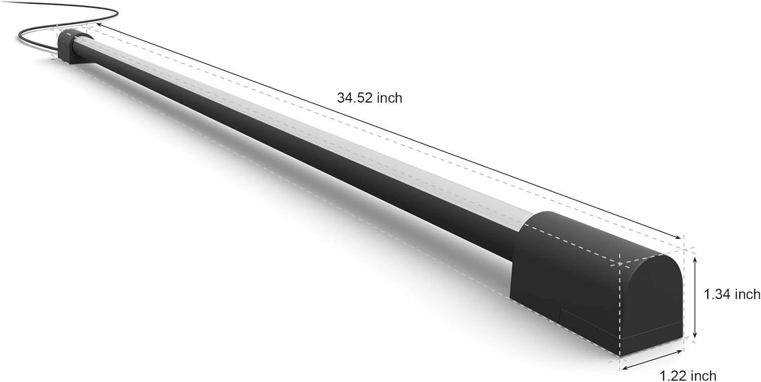 imagePhilips Hue Large Smart Light Tube Black White and Color Ambiance LED ColorChanging Light 1 Pack Sync with TV Music and Gaming Requires Bridge and Sync Box Control with App or VoiceBlack