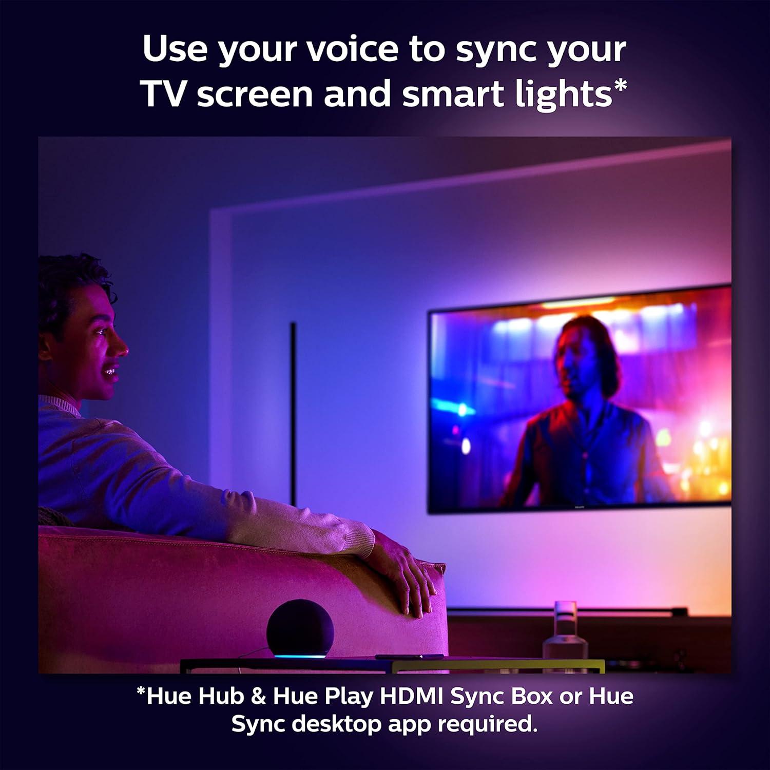 imagePhilips Hue Large Smart Light Tube Black White and Color Ambiance LED ColorChanging Light 1 Pack Sync with TV Music and Gaming Requires Bridge and Sync Box Control with App or VoiceBlack
