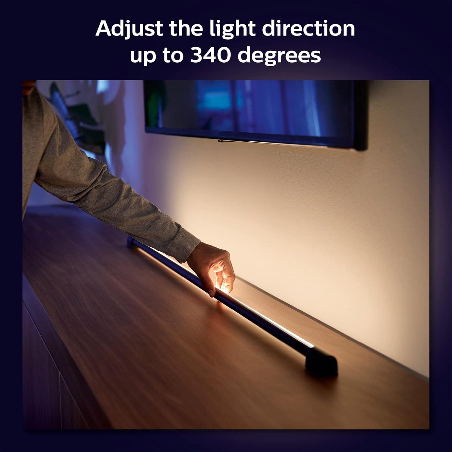 imagePhilips Hue Large Smart Light Tube Black White and Color Ambiance LED ColorChanging Light 1 Pack Sync with TV Music and Gaming Requires Bridge and Sync Box Control with App or VoiceBlack