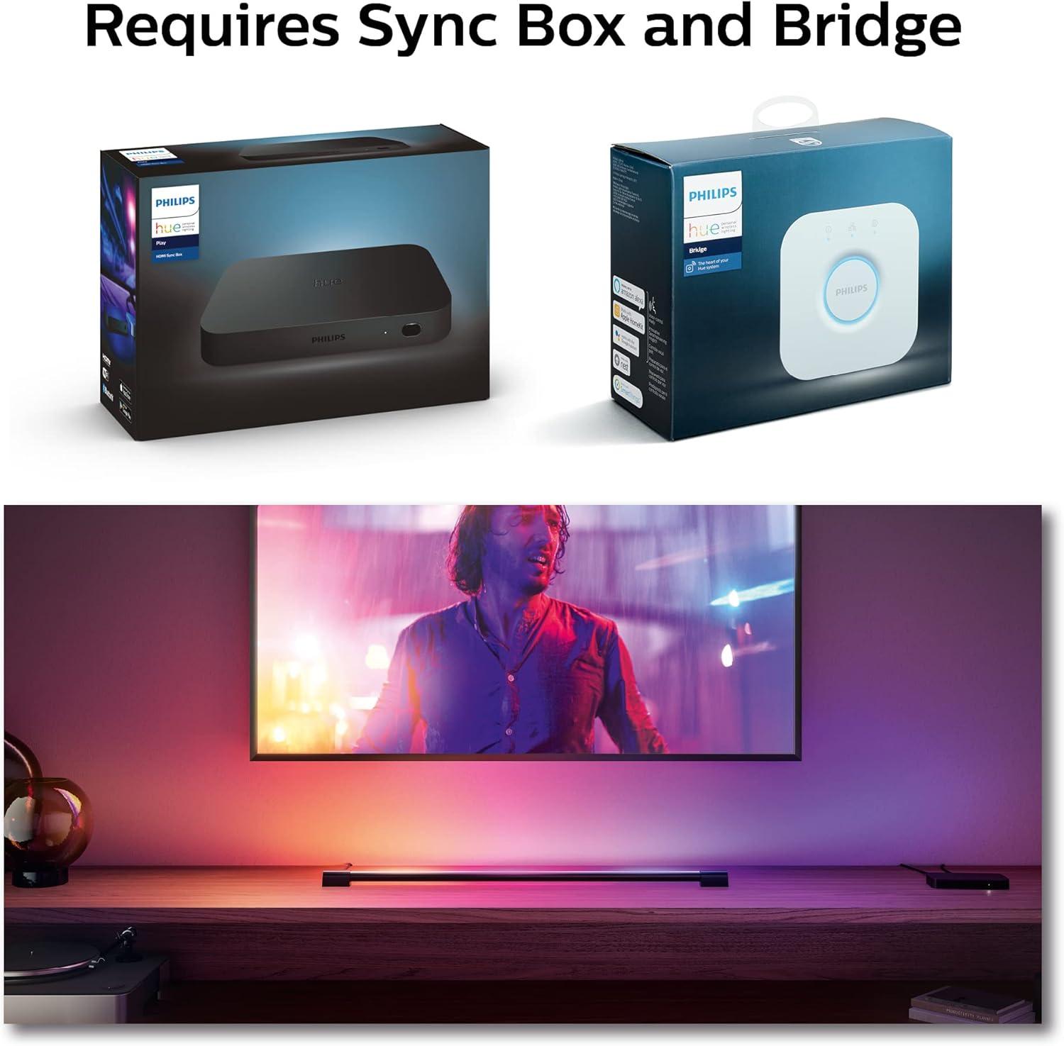 imagePhilips Hue Large Smart Light Tube Black White and Color Ambiance LED ColorChanging Light 1 Pack Sync with TV Music and Gaming Requires Bridge and Sync Box Control with App or VoiceBlack