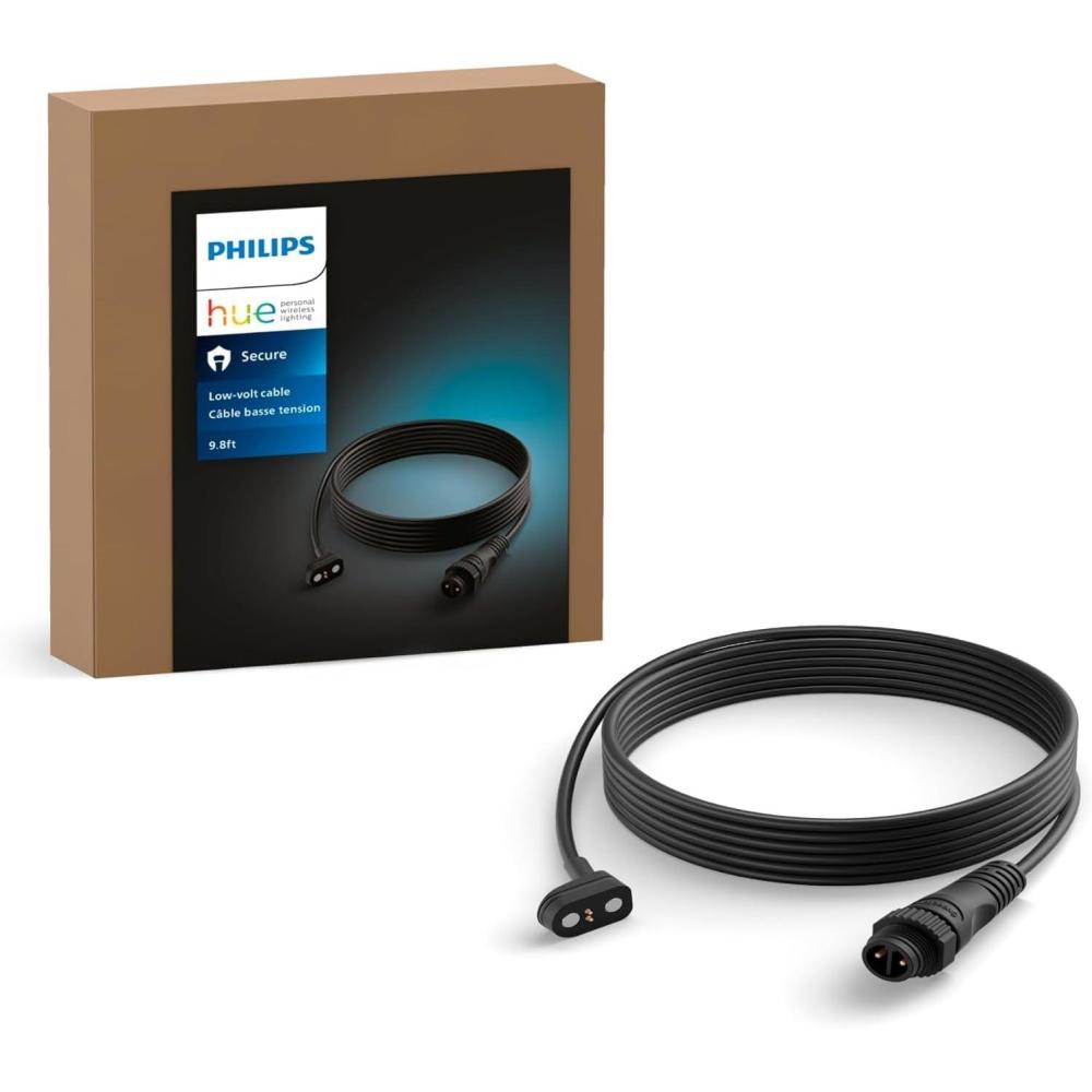 imagePhilips Hue Secure Camera AntiDrop Cable Silver  1 Pack  Made for Outdoor Use  Attaches to Philips Hue LowVolt Power Supply UnitLowVolt Cable
