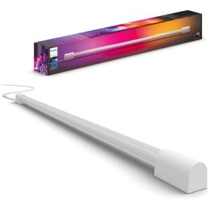 Philips Hue Large Smart Light Tube, Black – White and Color Ambiance LED Color-Changing Light – 1 Pack – Sync with TV, Music, and Gaming – Requires Bridge and Sync Box – Control with App or Voice(White)