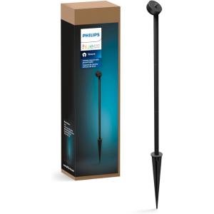 Philips Hue Secure Camera Anti-Drop Cable, Silver – 1 Pack – Made for Outdoor Use – Attaches to Philips Hue Low-Volt Power Supply Unit(Camera Mount with Ground Spike)