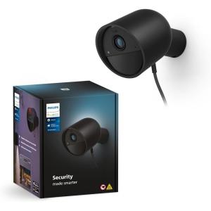 Philips Hue Secure Wired Camera-1 Pack, 1080P Resolution, Notifications, Seamless Integration, Continuous Power, Indoor and Outdoor, White. Free 24-Hour Video History(Black)