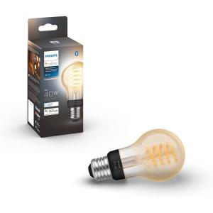 Philips Hue Smart 40W A19 Filament LED Bulb – White Ambiance Warm-to-Cool White Light – 1 Pack – 550LM – E26 – Indoor – Control with Hue App – Works with Alexa, Google Assistant and Apple Homekit(White Ambiance)