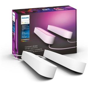 Philips Hue Smart Play Light Bar Base Kit, White – White & Color Ambiance LED Color-Changing Light – 2 Pack – Requires Bridge – Control with App – Works with Alexa, Google Assistant and Apple HomeKit(White)
