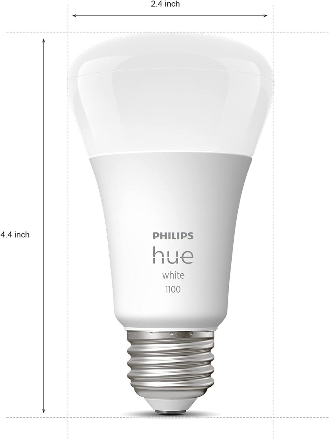 imagePhilips Hue Smart 60W A19 LED Bulb Soft Warm White Light 4 Pack 800LM E26 Indoor Control with Hue App Works with Alexa Google Assistant and Apple HomekitOriginal