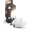 imagePhilips Hue Smart 40W B39 CandleShaped LED Bulb  Soft Warm White Light  2 Pack  450LM  E12  Indoor  Control with Hue App  Works with Alexa Google Assistant and Apple Homekit