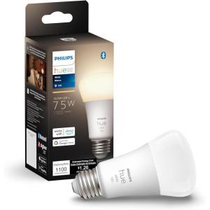 Philips Hue Smart 75W A19 LED Bulb – Soft Warm White Light – 2 Pack – 1100LM – E26 – Indoor – Control with Hue App – Works with Alexa, Google Assistant and Apple Homekit(Original)