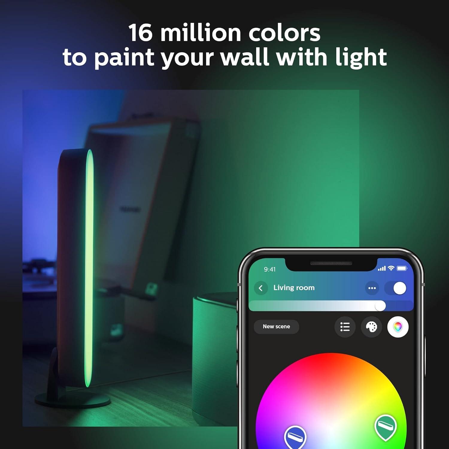 imagePhilips Hue Bridge Unlocks Full Suite of Features for Hue Smart Lights and Accessories White and Play White amp Color Smart Light Single Base Kit Power Supply Included Black