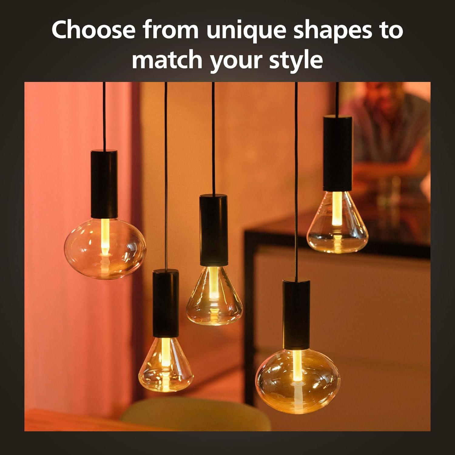 imagePhilips Hue Lightguide TR125 Triangle Smart LED Bulb Handblown Glass Color Changing Light Compatible with Amazon Alexa Apple HomeKit and Google Assistant Bluetooth and Hue Bridge CompatibleTriangle TR125