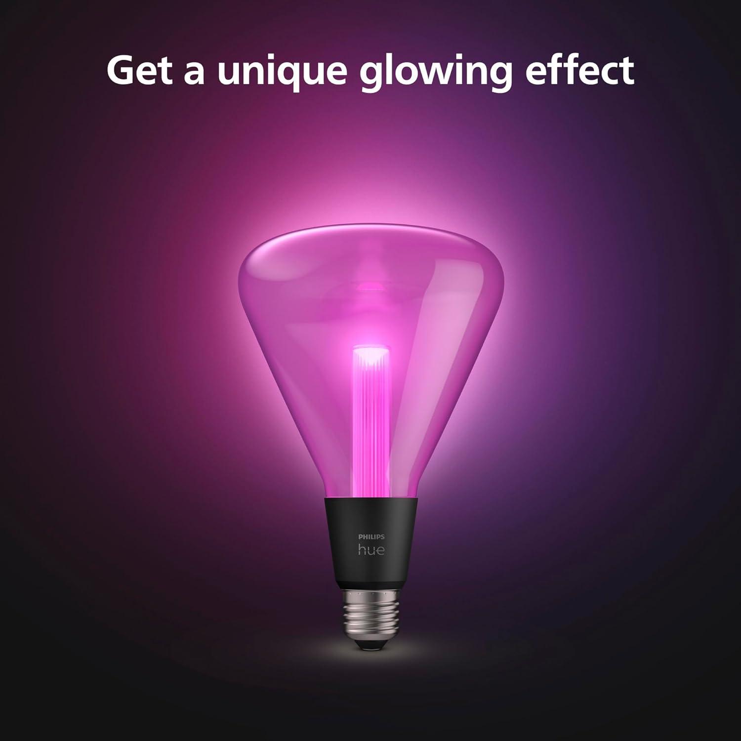 imagePhilips Hue Lightguide TR125 Triangle Smart LED Bulb Handblown Glass Color Changing Light Compatible with Amazon Alexa Apple HomeKit and Google Assistant Bluetooth and Hue Bridge CompatibleTriangle TR125