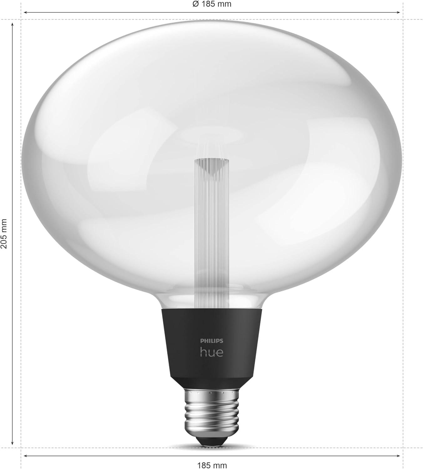 imagePhilips Hue Lightguide TR125 Triangle Smart LED Bulb Handblown Glass Color Changing Light Compatible with Amazon Alexa Apple HomeKit and Google Assistant Bluetooth and Hue Bridge CompatibleEllipse