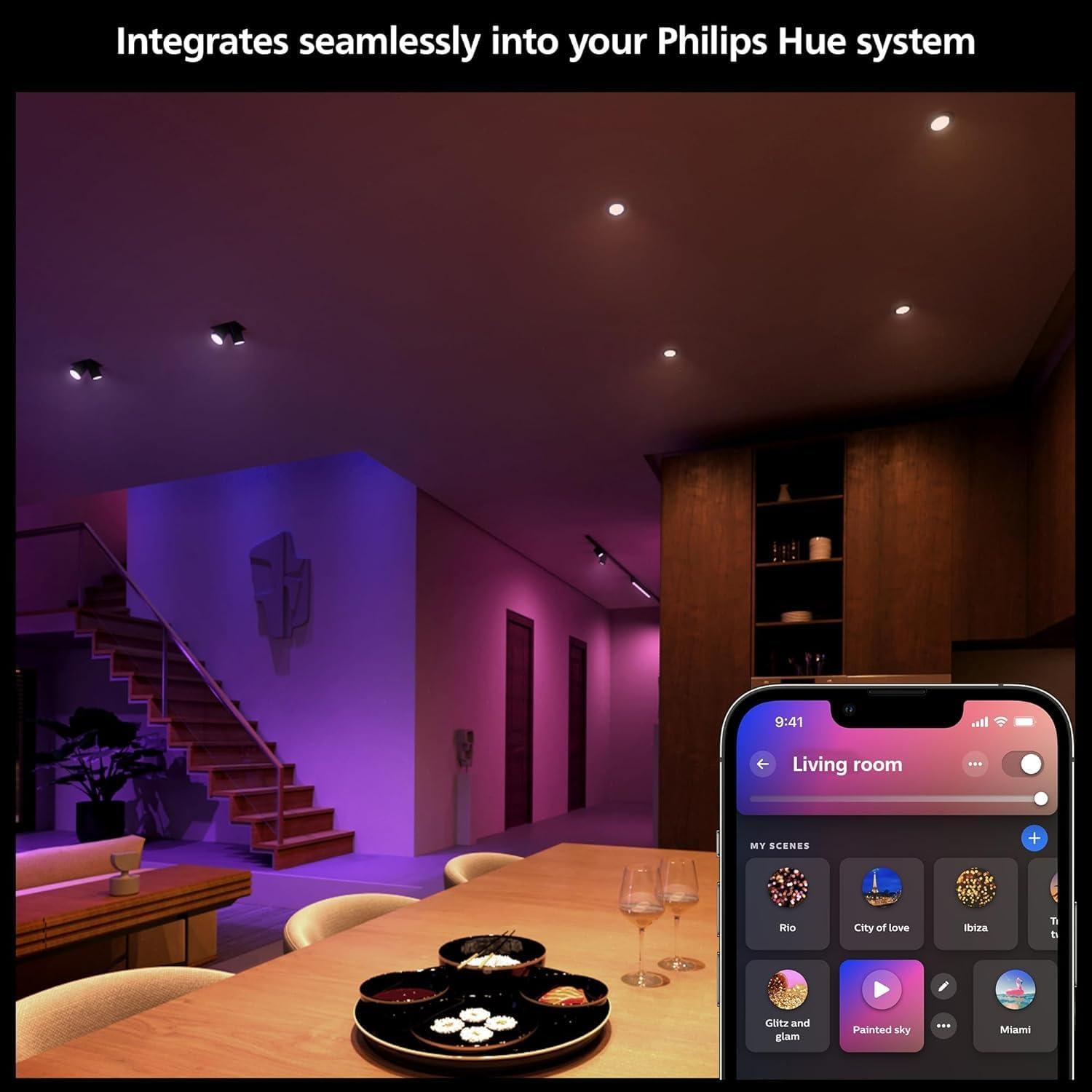 imagePhilips Hue MR16 Smart LED Bulb White and Color Ambiance 2 PackMR16