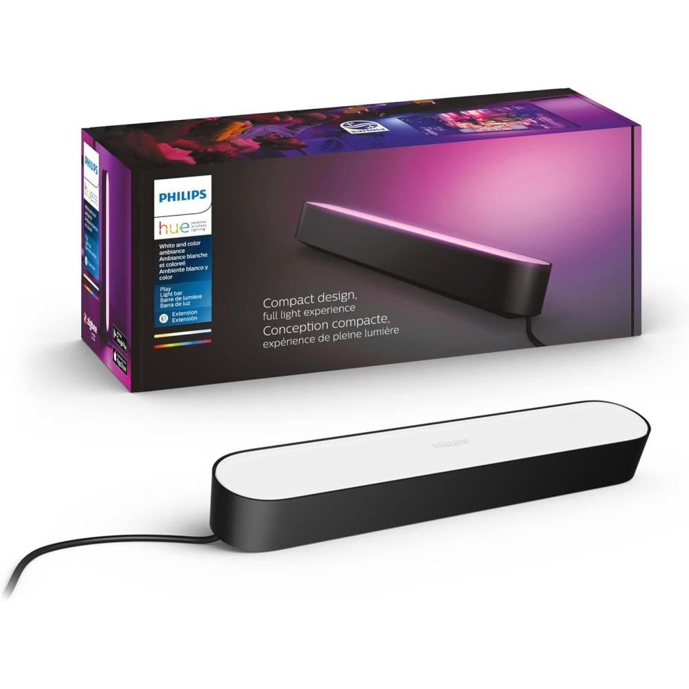 imagePhilips Hue Smart Play Light Bar Base Kit White  White amp Color Ambiance LED ColorChanging Light  1 Pack  Requires Bridge  Control with App  Works with Alexa Google Assistant and Apple HomeKitBlack