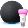 imageEcho 4th Gen  Charcoal with Philips Hue Color Smart Bulb