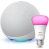 imageEcho 4th Gen  Glacier White with Philips Hue Color Smart Bulb