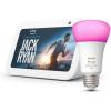 imageEcho Show 5 3rd Gen  Glacier White with Philips Hue Smart Color Bulb