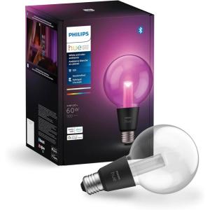 Philips Hue Lightguide TR125 Triangle Smart LED Bulb – Handblown Glass – Color Changing Light – Compatible with Amazon Alexa, Apple HomeKit and Google Assistant – Bluetooth and Hue Bridge Compatible(Small Globe (G30))