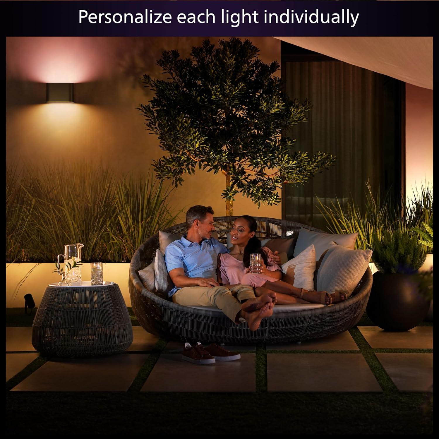 imagePhilips Hue Dymera Smart Indoor and Outdoor Wall Sconces Two Individually Controllable Light Beams 1 Pack Control With Hue App Works With Voice Assistants2 Pack
