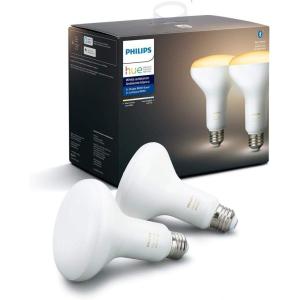 Philips Hue White & Color Ambiance BR30 LED Smart Bulbs, Bluetooth & Zigbee Compatible (Hue Hub Optional), Works with Alexa & Google Assistant, Old Version, 2 Bulbs(White Ambiance)