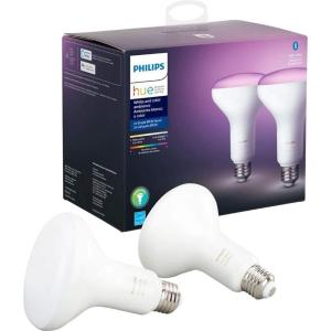 Philips Hue White & Color Ambiance BR30 LED Smart Bulbs, Bluetooth & Zigbee Compatible (Hue Hub Optional), Works with Alexa & Google Assistant, Old Version, 2 Bulbs(White and Color Ambiance)