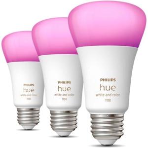 Philips Hue Smart – 3 Pack – 75W A19 LED Bulb – White and Color Ambiance Color-Changing Light – 1100LM – E26 – Indoor – Control with Hue App – Works with Alexa, Google Assistant and Apple Homekit