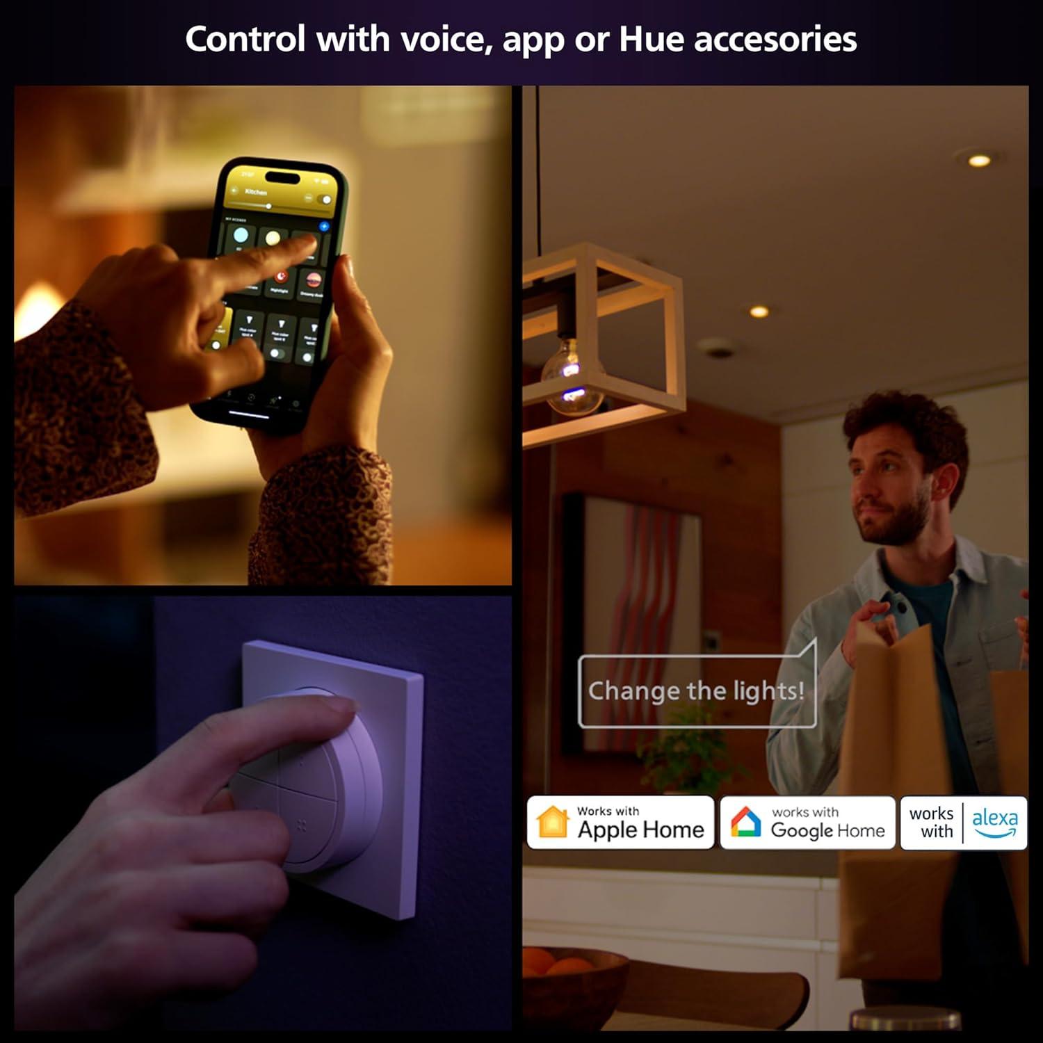 imagePhilips Hue Being Ceiling Light White White Ambiance WarmtoCool White Smart LED Light 1 Pack Control with Hue App Compatible with Alexa Google Assistant and Apple HomekitWhite