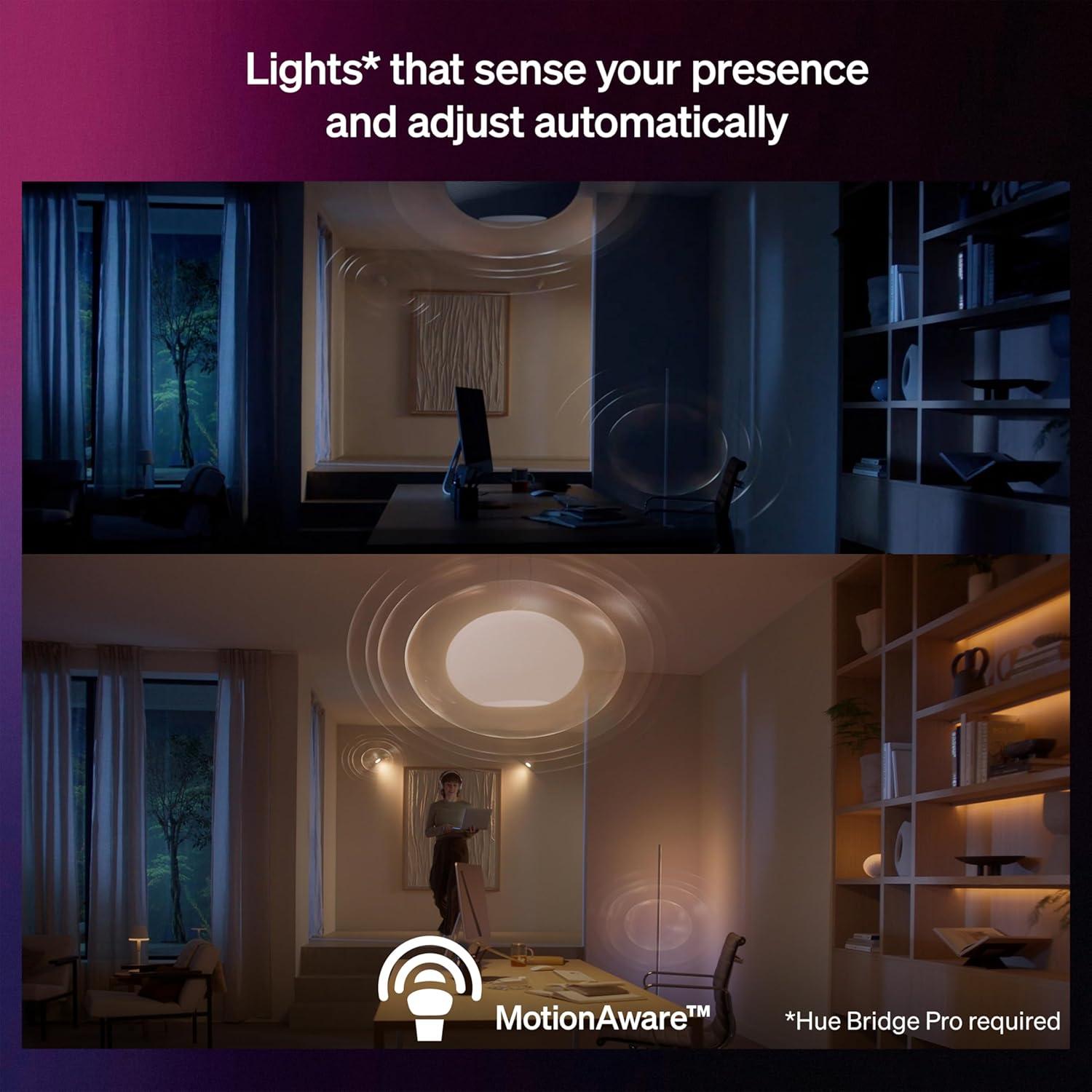 imagePhilips Hue Lucca Outdoor Wall Light Tunable White and Color Light Bright 806 lm A19 Bulb Included Dimmable IP44 WeatherResistant Matter Compatible Zigbee