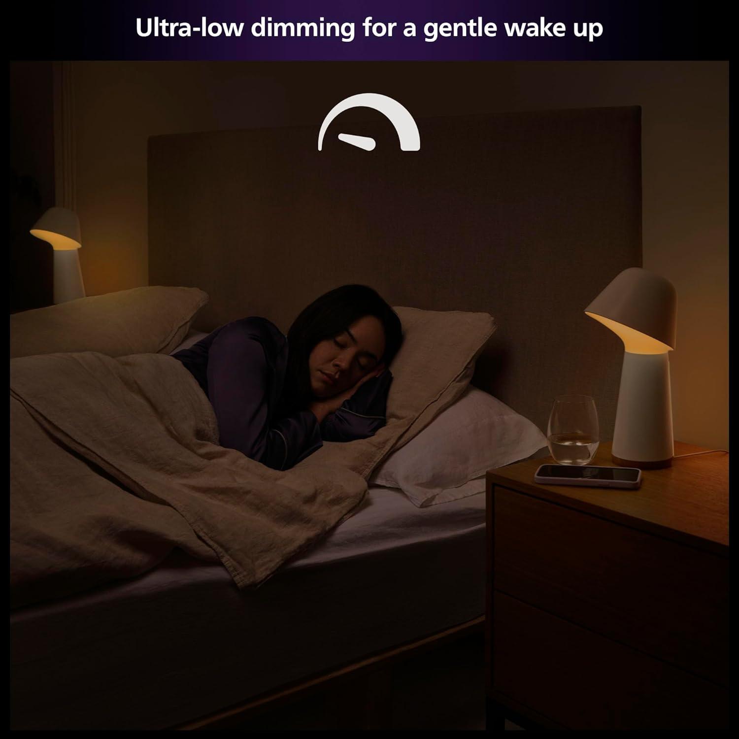imagePhilips Hue Twilight Smart Sleep and WakeUp LED Lamp White amp Color Smart Lighting Bedside Lamp Compatible with Bluetooth Voice Control with Alexa Apple Home amp Google AssistantBlack